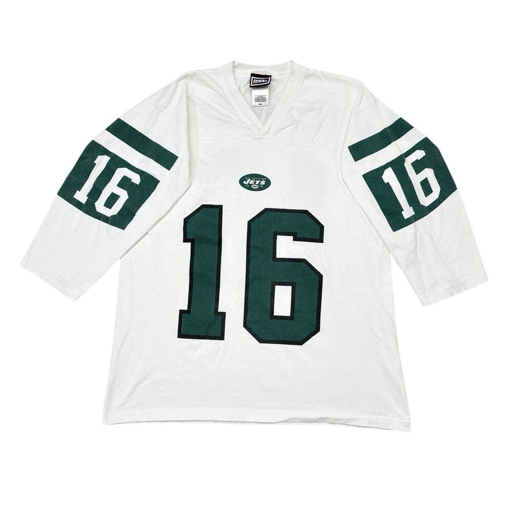 Vintage New York Jets Vinny Testaverde Jersey Shirt Size Large Pro Player Tag 90